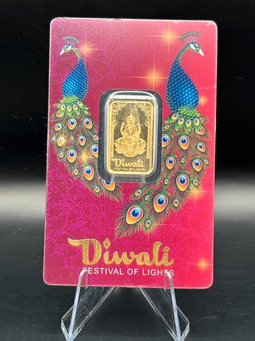 Pamp suisse 5 gram goud baartje - Diwali light, Postzegels en Munten, Edelmetalen en Baren, Goud, Ophalen of Verzenden