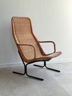 Vintage Dirk van Sliedregt rotan fauteuil, Huis en Inrichting, Fauteuils, Ophalen, Gebruikt, 75 tot 100 cm, Mid Century