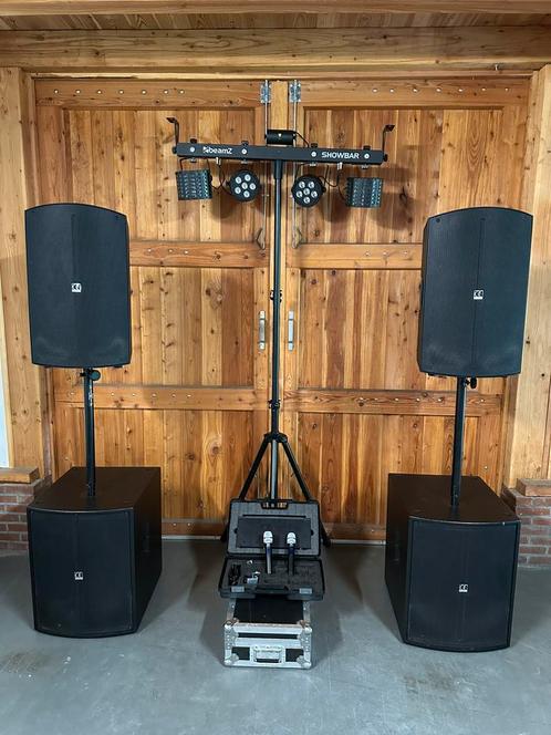 TE HUUR - Geluidsinstallatie | Speakers | Licht en Geluid, Audio, Tv en Foto, Professionele Audio-, Tv- en Video-apparatuur, Zo goed als nieuw