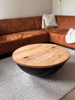Salon tafel massief mango hout komvormig met opbergruimte, Huis en Inrichting, Tafels | Salontafels, Ophalen, 50 tot 100 cm, Rond