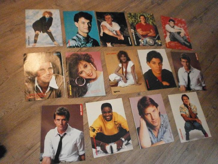 set 27 a4 posters jr80 buitenl acteurs/actrices 10 euro excl, Verzamelen, Posters, Zo goed als nieuw, Film en Tv, A4 of kleiner