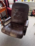 draaistoel fauteuil, Huis en Inrichting, Fauteuils, Ophalen, Gebruikt, 50 tot 75 cm, Leer