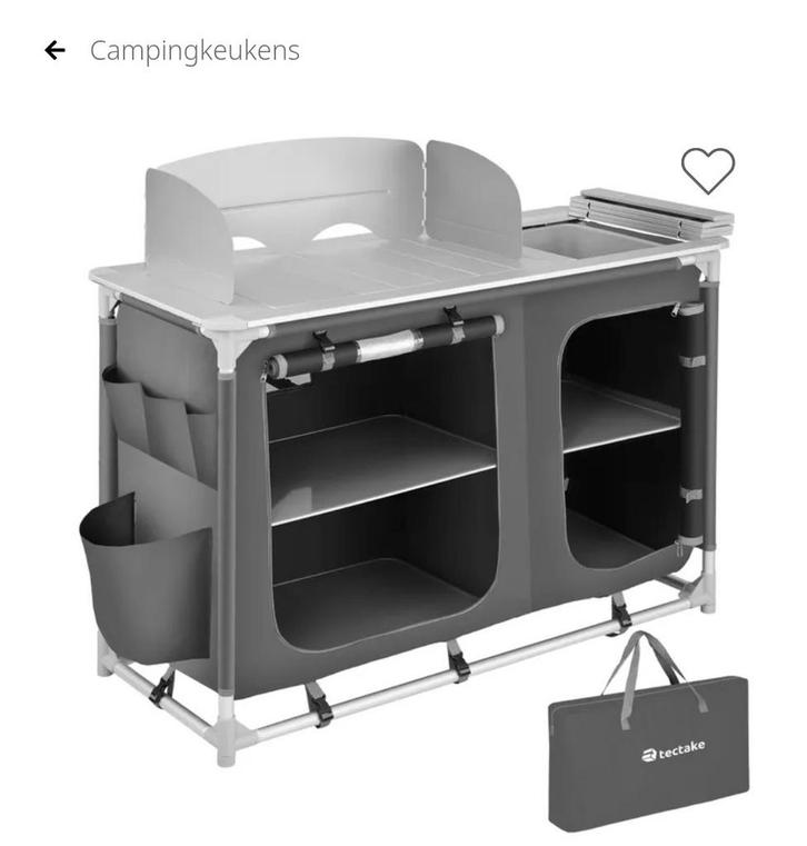 Tectake Campingkeuken met Wasbak, Caravans en Kamperen, Kampeermeubelen, Zo goed als nieuw, Campingkast, Ophalen