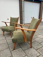 2 Scandinavisch Design Vintage Fauteuils - Nieuw Gestoffeerd, Huis en Inrichting, Ophalen, Twee, Overige kleuren, Scandinavisch