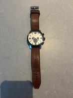 Horloge fossil bruin leer, Sieraden, Tassen en Uiterlijk, Horloges | Heren, Overige merken, Leer, Staal, Ophalen of Verzenden