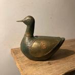 Vintage Houten Eend met Koper Beslag, Antiek en Kunst, Ophalen of Verzenden