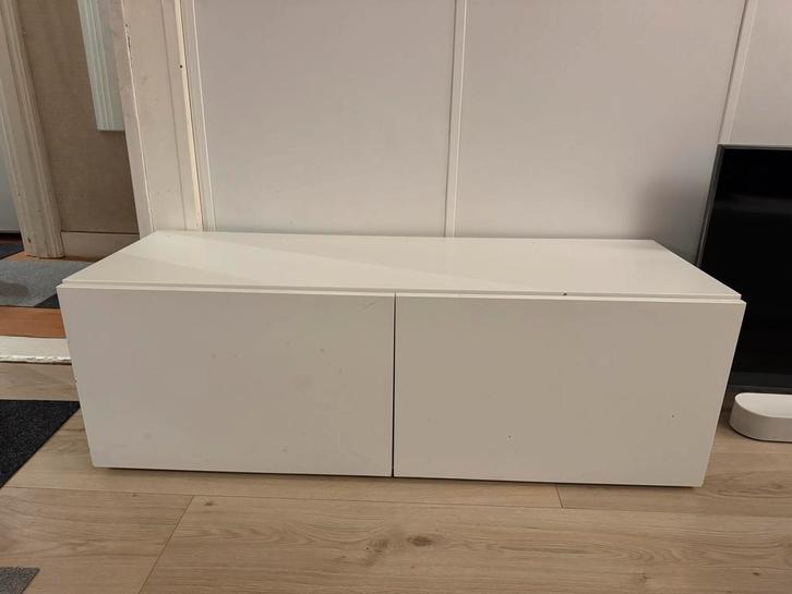 Witte IKEA Besta kast/bankje met lades, Huis en Inrichting, Kasten | Televisiemeubels, Gebruikt, Minder dan 100 cm, 100 tot 150 cm