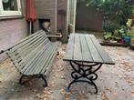 Tuintafel en tuinbank, Tuin en Terras, Tuintafels, Ophalen, Gebruikt, Rechthoekig, Overige materialen