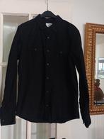 Mooie zwarte here blouse met sierdrukkers, Ophalen of Verzenden, Zo goed als nieuw, Zwart