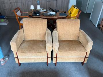 Vintage Bankstel met 2 Stoelen beschikbaar voor biedingen