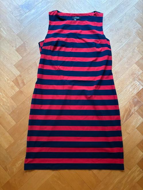 La Dress Jurk XL Blauw Rood Gestreept, Kleding | Dames, Jurken, Zo goed als nieuw, Maat 46/48 (XL) of groter, Rood, Knielengte