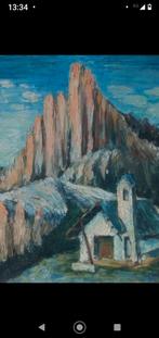 1962 G. Smeets kerk berglandschap oud antiek schilderij, Antiek en Kunst, Kunst | Schilderijen | Klassiek, Ophalen of Verzenden