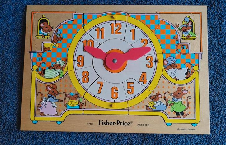 Fisher price 2710. Houten puzzel/leerklok.1985. I.z.g.s., Kinderen en Baby's, Speelgoed | Fisher-Price, Speelset, Ophalen of Verzenden