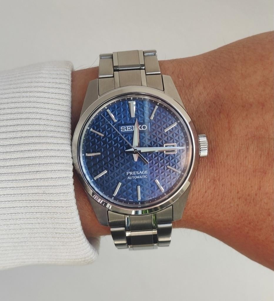 Seiko Presage Sharp Edged SPB167J1 FULL SET, Sieraden, Tassen en Uiterlijk, Horloges | Dames, Zo goed als nieuw, Seiko, Staal
