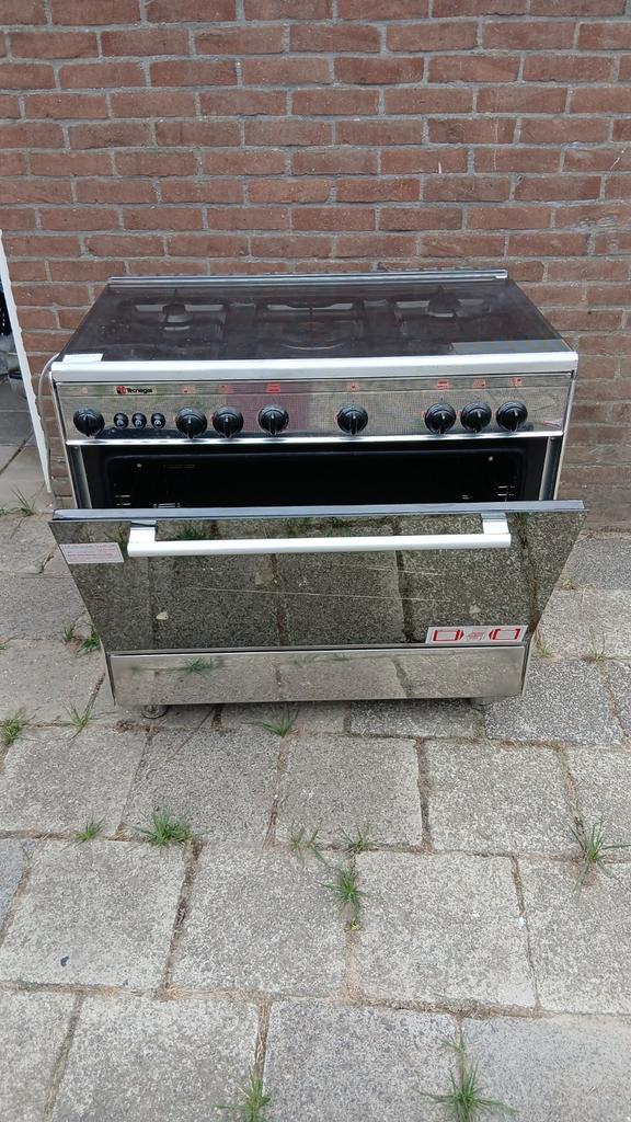 5-pits Gasfornuis met Grote Oven - Topstaat!, Witgoed en Apparatuur, Ovens, Zo goed als nieuw, Vrijstaand, Oven met grill, 60 cm of meer