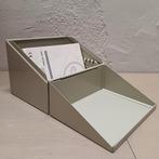 RETRO VINTAGE KLEINE INDUSTRIËLE METALEN KAARTENBAK BOX, Antiek en Kunst, Ophalen of Verzenden