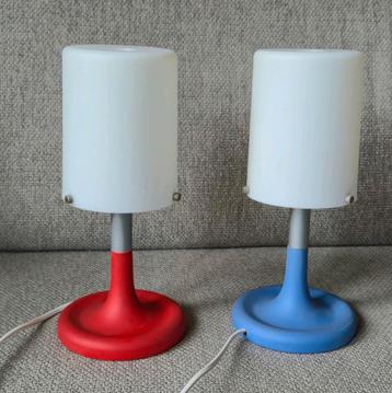Ikea  B0010 Tafellampen nachtlampje - Blauw & Rood beschikbaar voor biedingen