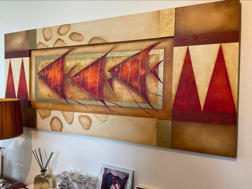 Kleurrijk schilderij op canvas van Hilly Jansen, Antiek en Kunst, Kunst | Schilderijen | Abstract, Ophalen