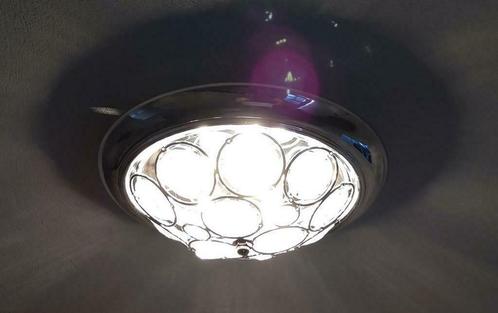 Exclusieve LED plafondlamp met chroom en kristal, Huis en Inrichting, Lampen | Plafondlampen, Nieuw, Glas, Metaal, Ophalen of Verzenden