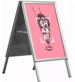 Stoepbord A-model formaat A0 zilver, Reclamebord, Unicorn Displays B.V., Nieuw, Ambachtsweg 6