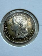 Kwartje 1893 Wilhelmina, Zilver, 25 cent, Ophalen of Verzenden, Koningin Wilhelmina