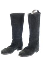 Vintage western slouch laarzen van suede maat 36 - 36,5, Hoge laarzen, Zwart, Ophalen of Verzenden, Vintage