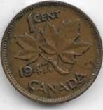 1  cent  1947  Canada. km. 32  maple leaf, Postzegels en Munten, Munten | Amerika, Ophalen of Verzenden, Losse munt, Noord-Amerika