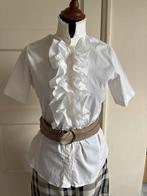 Witte blouse met ruches - Maat 36, Kleding | Dames, Blouses en Tunieken, Wit, Ophalen of Verzenden, Zo goed als nieuw, College style