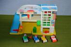 vintage Fisher Price parkeer garage 2504 uit 1987 met 4 auto, Kinderen en Baby's, Speelgoed | Fisher-Price, Ophalen of Verzenden