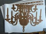 Muurstikkers dubbele kroonluchter goud NIEUW, Huis en Inrichting, Ophalen of Verzenden, Nieuw