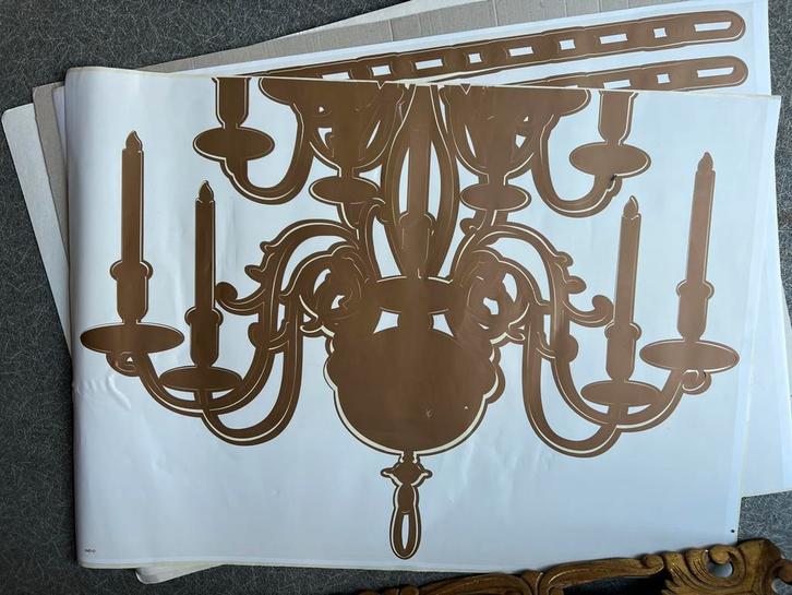 Muurstikkers dubbele kroonluchter goud NIEUW, Huis en Inrichting, Woonaccessoires | Wanddecoraties, Nieuw, Ophalen of Verzenden