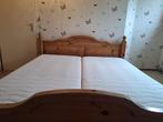 2 persoons bed incl lattenbodems en matrassen, Huis en Inrichting, Slaapkamer | Bedden, Ophalen, Gebruikt, Bruin, Tweepersoons