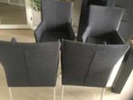 Antraciet Eetkamerstoelen op Wieltjes - 4 stuks, Ophalen of Verzenden