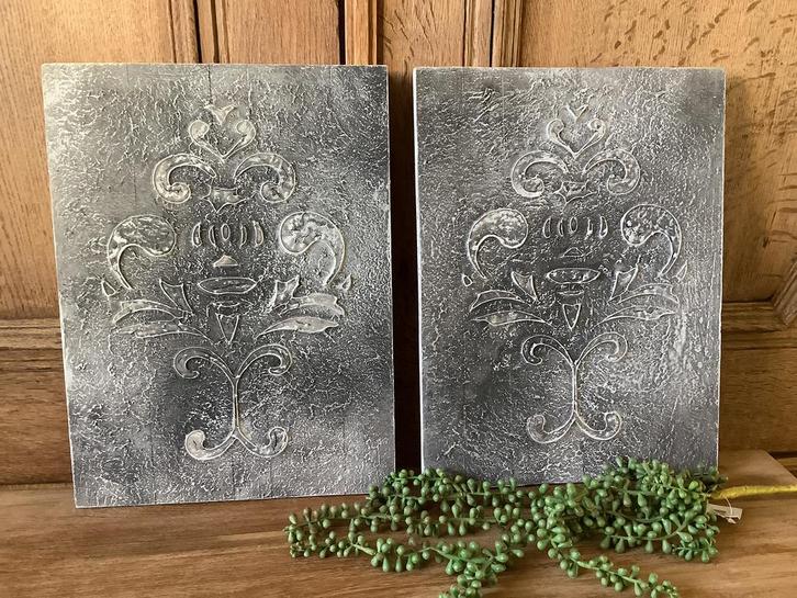 OPRUIMING NIEUW set kalkbord schilderijen Franse Lelie, Huis en Inrichting, Woonaccessoires | Wanddecoraties, Nieuw, Ophalen of Verzenden