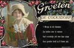 Texel, De Cocksdorp, Groeten uit meisje hyacinten en rijmpje, Verzamelen, Ansichtkaarten | Nederland, Ophalen of Verzenden, Voor 1920