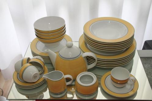 Compleet Arzberg Form 8900/Europ/geel blauw, Huis en Inrichting, Keuken | Servies, Zo goed als nieuw, Bord(en), Overige stijlen
