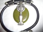 viking hals ketting met grote groene steen nr k 5335,, Hobby en Vrije tijd, Kostuums, Theaterbenodigdheden en LARP, Ophalen of Verzenden