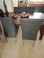 4 eettafel stoelen LEER  grijs merk Henders&Hazel, Ophalen, Leer, Zo goed als nieuw, Vier