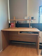Licht bruin bureau met opzetstuk en bijpassende sta kast, Huis en Inrichting, Ophalen, Zo goed als nieuw, Bureau