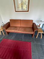 Bruine cognac kleurige Bank - Tweepersoons, Huis en Inrichting, Ophalen, Gebruikt, 150 tot 200 cm, Tweepersoons