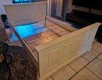 Wit bed 140x200cm incl verstelbare lattenbodems, Ophalen, Wit, Tweepersoons, 140 cm