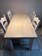Eiken Eetkamertafel met 4 Stoelen, Huis en Inrichting, Ophalen, Gebruikt, 4 tot 6 stoelen