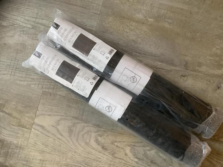 2x nieuwe Bamboe Rolgordijnen, Huis en Inrichting, Stoffering | Gordijnen en Lamellen, Nieuw, 150 tot 200 cm, 50 tot 100 cm, Zwart