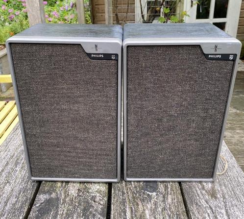 2x Philips Luidsprekers - vintage retro, Audio, Tv en Foto, Luidsprekers, Gebruikt, Front, Rear of Stereo speakers, Minder dan 60 watt