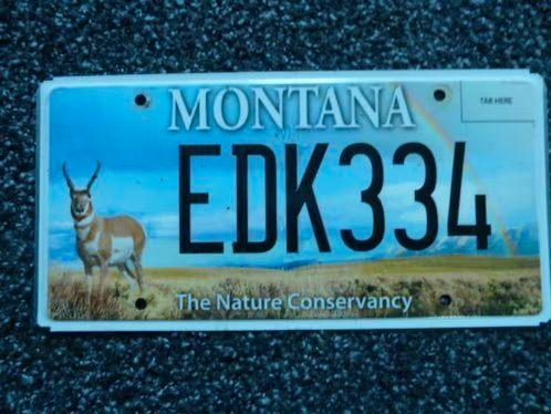 Kentekenplaat licenseplate Montana Nature Conservancy USA, Verzamelen, Automerken, Motoren en Formule 1, Gebruikt, Auto's, Verzenden