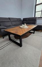 **Eijerkamp salontafel teak/metaal 140×78 – hotel chique**, Ophalen of Verzenden, Minder dan 50 cm, Rechthoekig, Teakhout