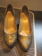 G244 Peter Kaiser mt 5,5 pumps goud koper slangenleer leder, Peter Kaiser, Pumps, Overige kleuren, Verzenden