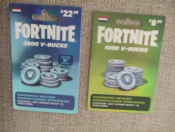 Fortnite V- Bucks kaarten t.w.v. €31,98 te koop beschikbaar voor biedingen