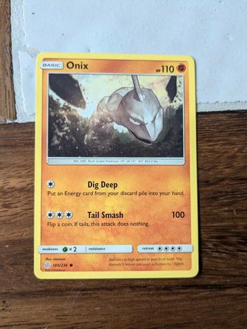 Onix 2019 Pokemon Card  beschikbaar voor biedingen