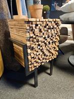 Ladenkadtje oud teak uniek industrieel frame, Nieuw, Minder dan 100 cm, 25 tot 50 cm, 50 tot 100 cm